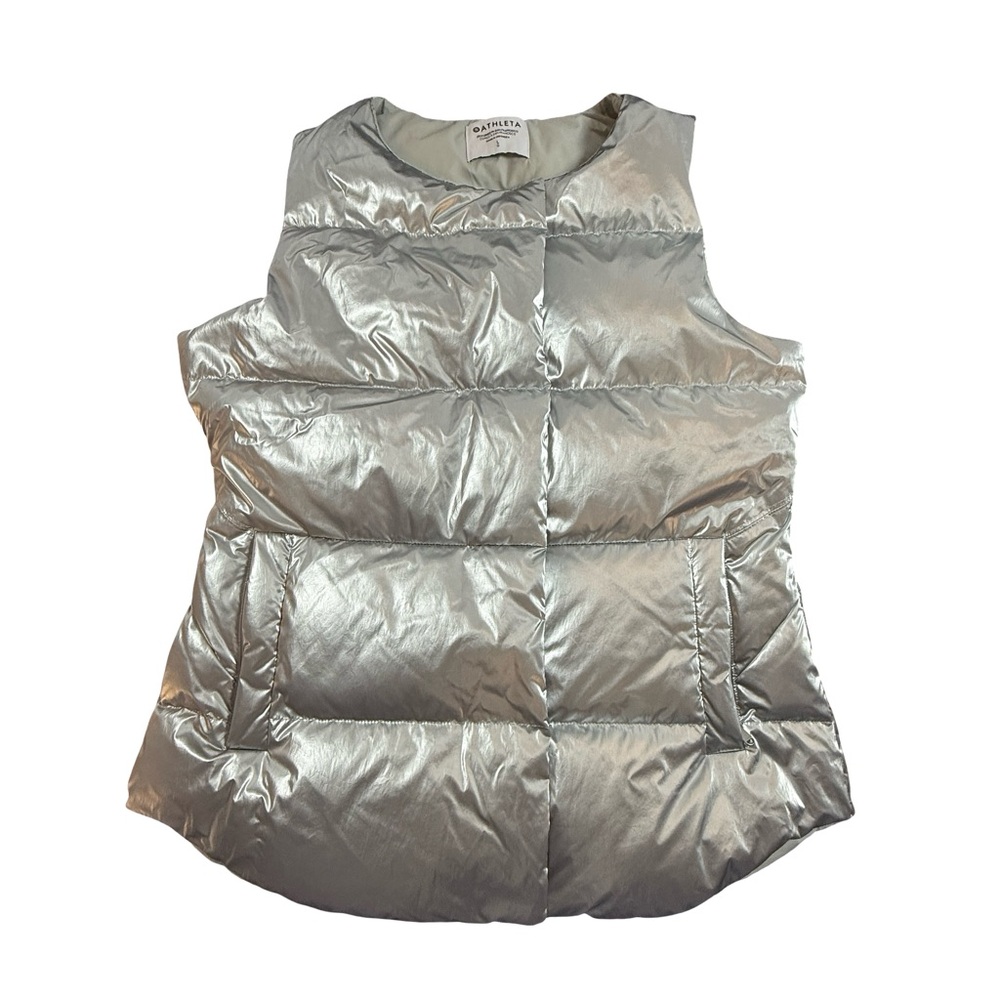 Athleta Silver Puffer Vest